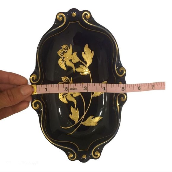 Vintage Ilmenau Echt Kobalt West German gilded indigo blue gold platter 1930s​ - Picture 2 of 13